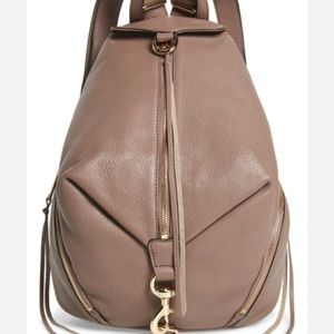 Rebecca Minkoff Julian backpack in Mink/Taupe brown with light gold hardware